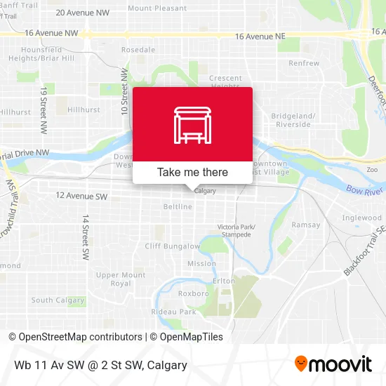 Wb 11 Av SW @ 2 St SW map