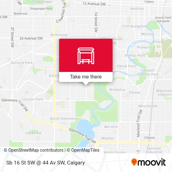 Sb 16 St SW @ 44 Av SW map