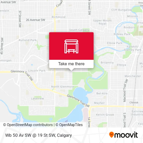 Wb 50 Av SW @ 19 St SW map
