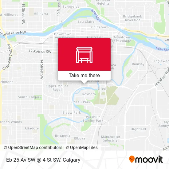Eb 25 Av SW @ 4 St SW map