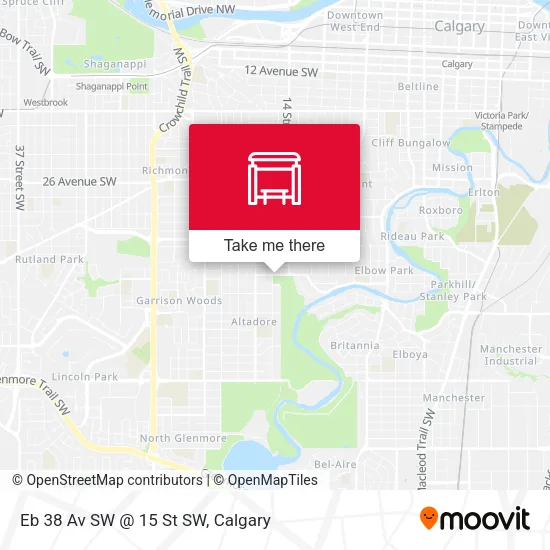 Eb 38 Av SW @ 15 St SW map