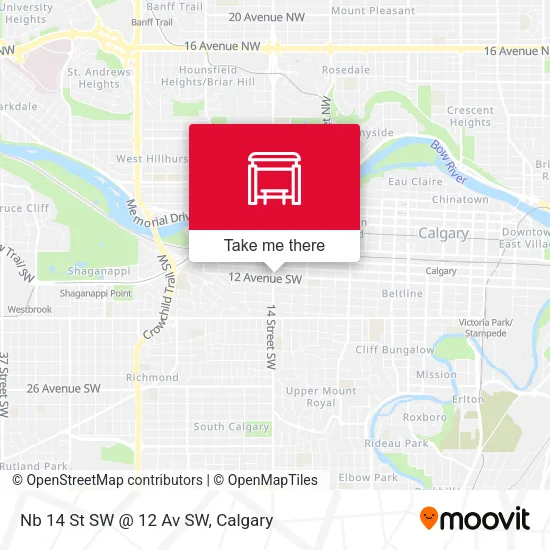 Nb 14 St SW @ 12 Av SW map