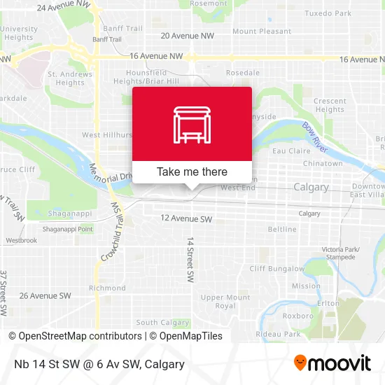 Nb 14 St SW @ 6 Av SW map