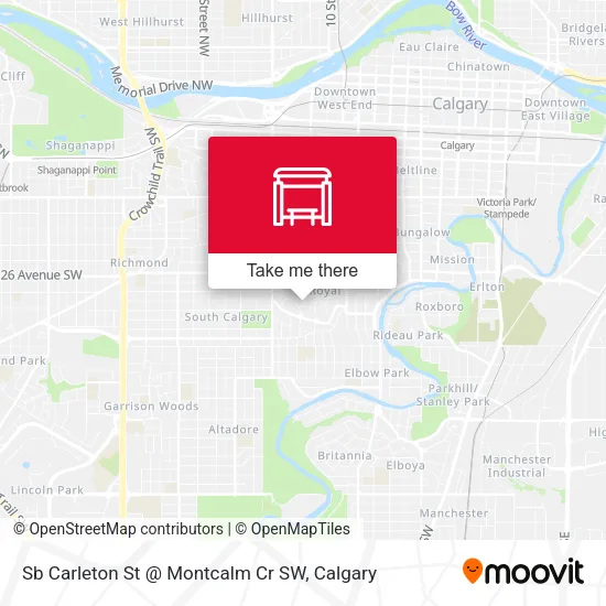Sb Carleton St @ Montcalm Cr SW map