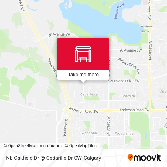 Nb Oakfield Dr @ Cedarille Dr SW map