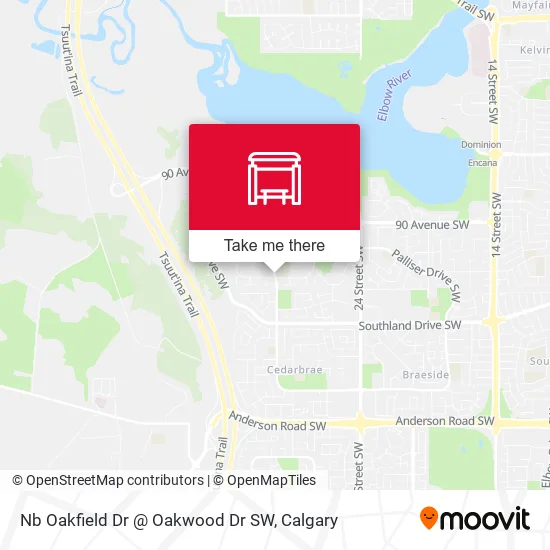 Nb Oakfield Dr @  Oakwood Dr SW map