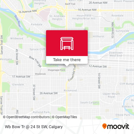 Wb Bow Tr @ 24 St SW map