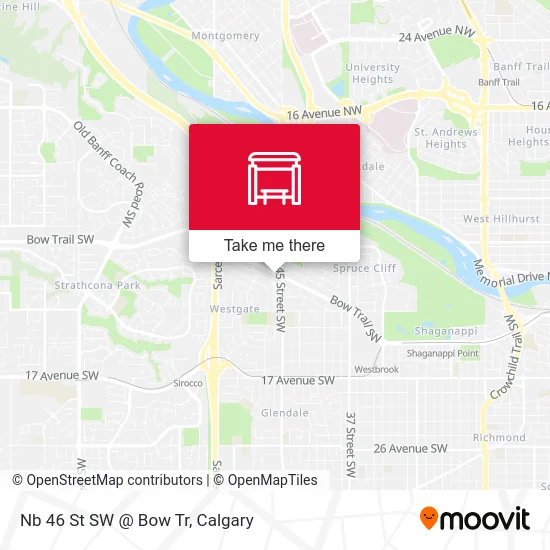 Nb 46 St SW @ Bow Tr map