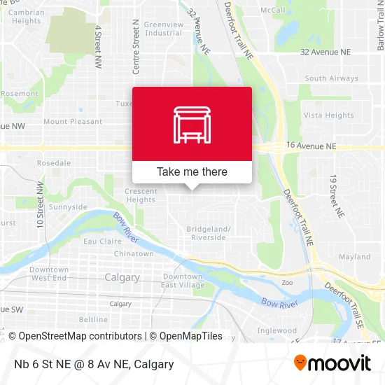 Nb 6 St NE @ 8 Av NE map
