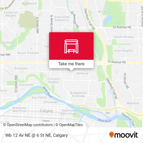 Wb 12 Av NE @ 6 St NE map