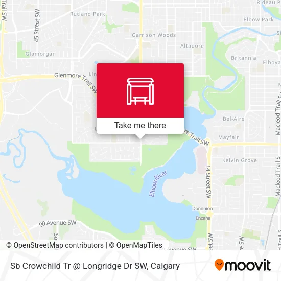 Sb Crowchild Tr @ Longridge Dr SW map