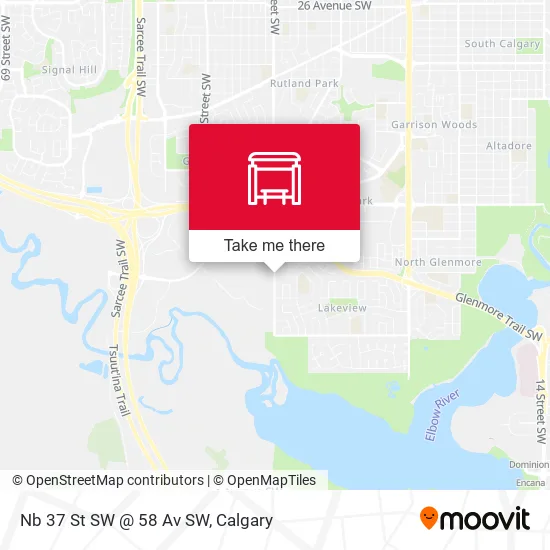 Nb 37 St SW @ 58 Av SW map