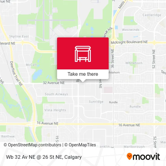 Wb 32 Av NE @ 26 St NE map