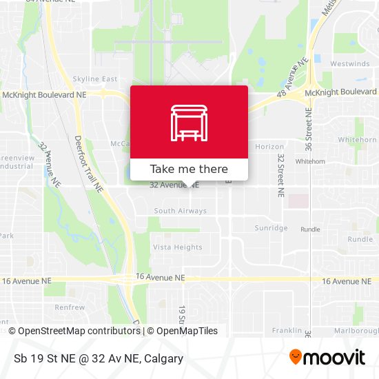 Sb 19 St NE @ 32 Av NE map
