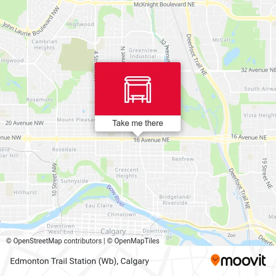 Edmonton Trail Station (Wb) map