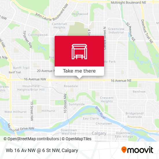 Wb 16 Av NW @ 6 St NW map