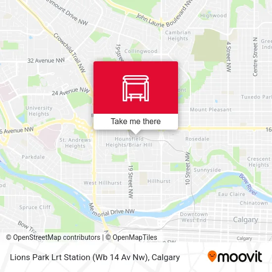 Lions Park Lrt Station (Wb 14 Av Nw) map