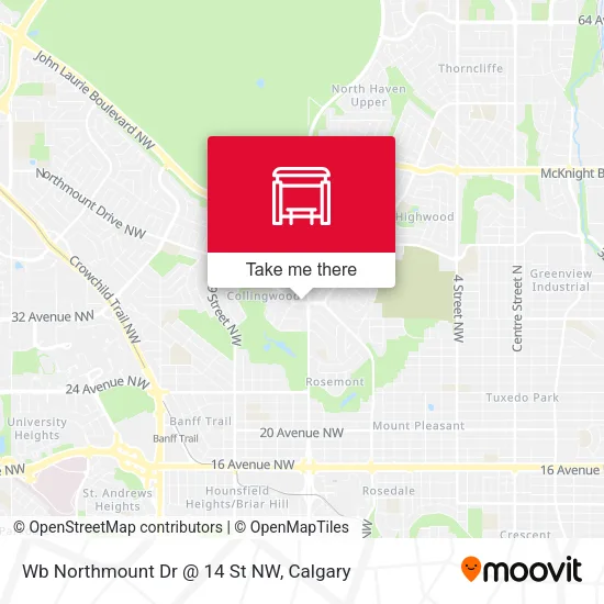 Wb Northmount Dr @ 14 St NW map