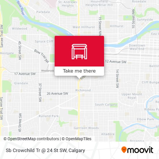 Sb Crowchild Tr @ 24 St SW map