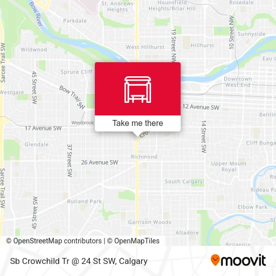 Sb Crowchild Tr @ 24 St SW map