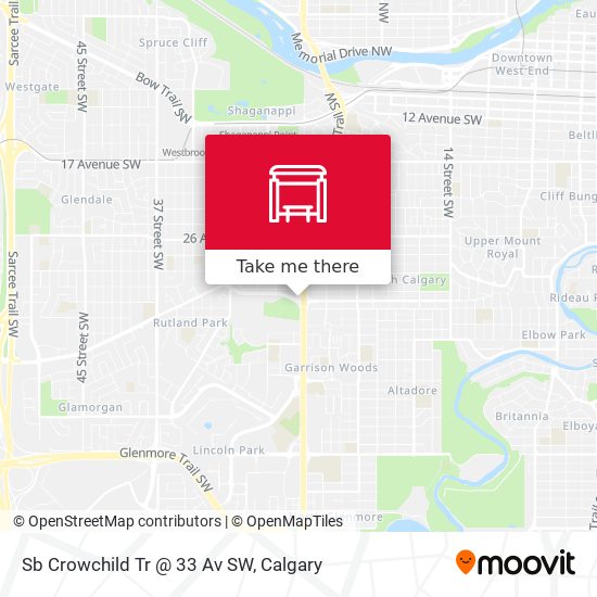 Sb Crowchild Tr @ 33 Av SW map