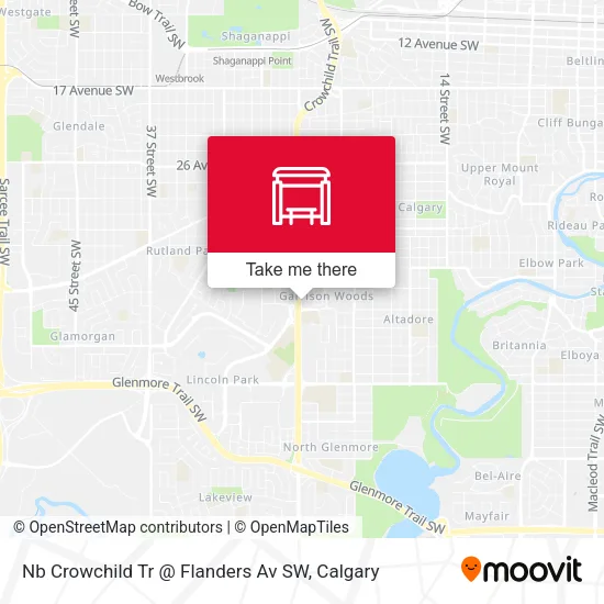 Nb Crowchild Tr @ Flanders Av SW map