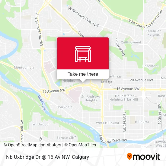 Nb Uxbridge Dr @ 16 Av NW map