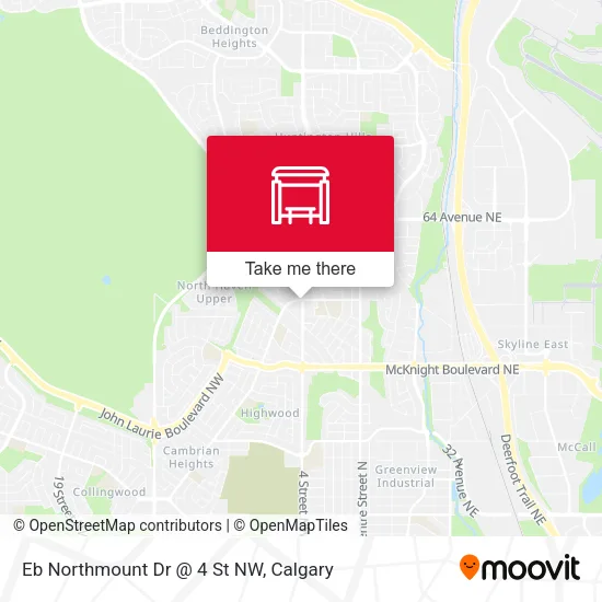 Eb Northmount Dr @ 4 St NW map