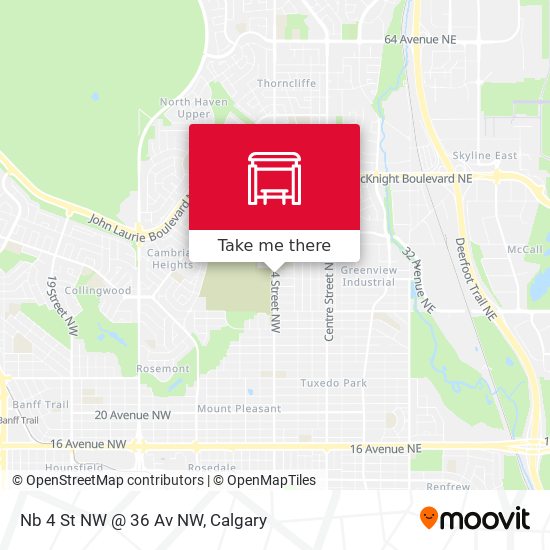 Nb 4 St NW @ 36 Av NW map