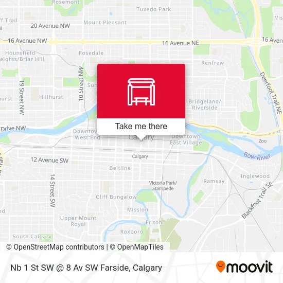 Nb 1 St SW @ 8 Av SW Farside map