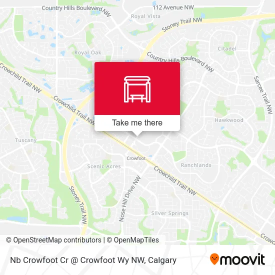 Nb Crowfoot Cr @ Crowfoot Wy NW map