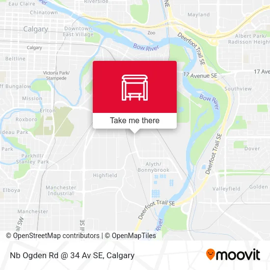Nb Ogden Rd @ 34 Av SE map