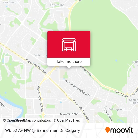 Wb 52 Av NW @ Bannerman Dr map