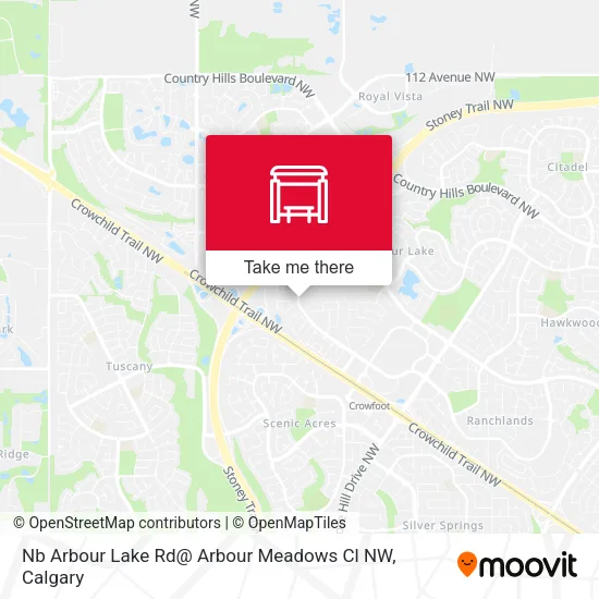 Nb Arbour Lake Rd@ Arbour Meadows Cl NW map