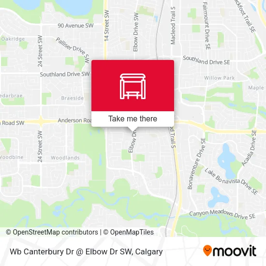 Wb Canterbury Dr @ Elbow Dr SW map