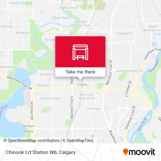 Chinook Lrt Station Wb map
