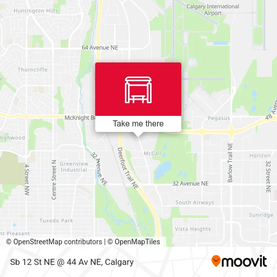 Sb 12 St NE @ 44 Av NE map