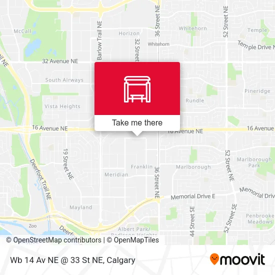 Wb 14 Av NE @ 33 St NE map