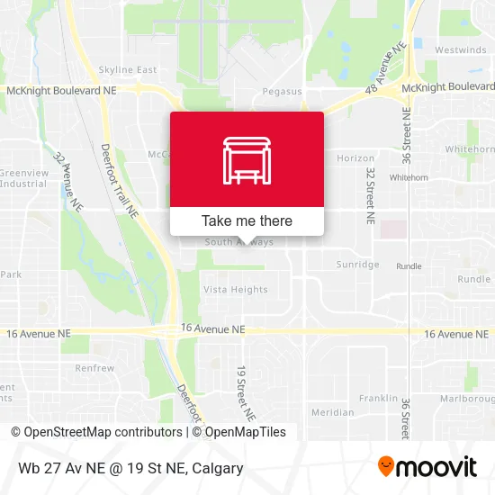 Wb 27 Av NE @ 19 St NE map