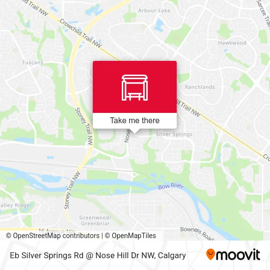 Eb Silver Springs Rd @ Nose Hill Dr NW map