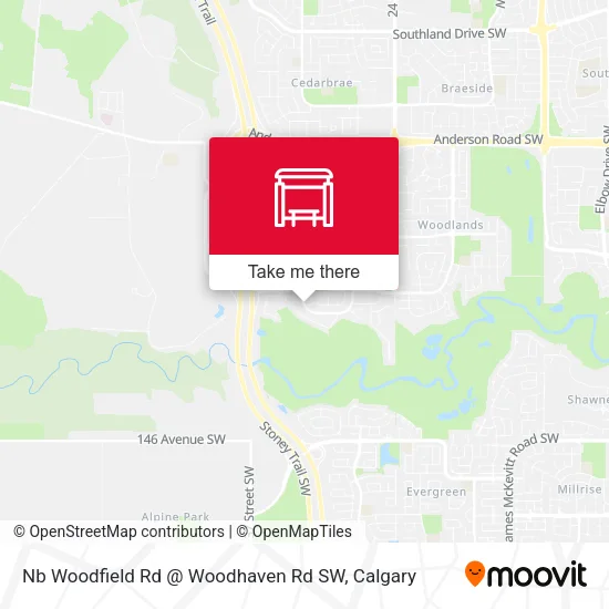 Nb Woodfield Rd @ Woodhaven Rd SW map