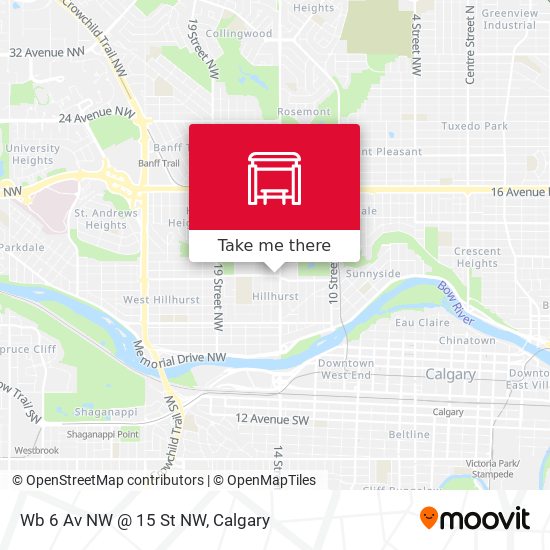 Wb 6 Av NW @ 15 St NW map