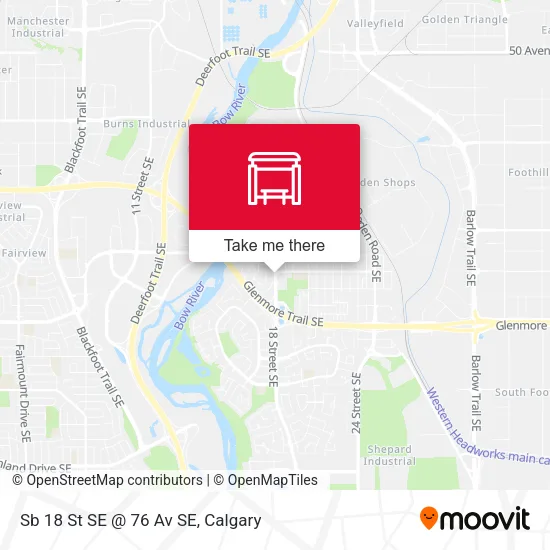 Sb 18 St SE @ 76 Av SE map
