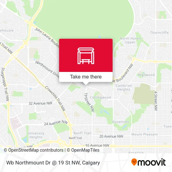 Wb Northmount Dr @ 19 St NW map