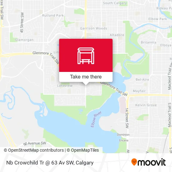 Nb Crowchild Tr @ 63 Av SW map