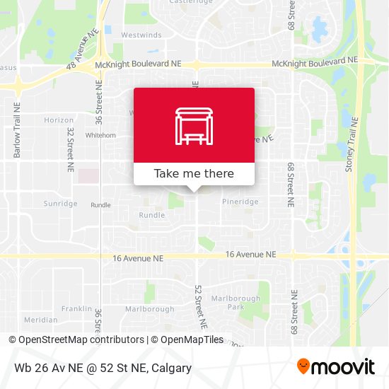 Wb 26 Av NE @ 52 St NE map