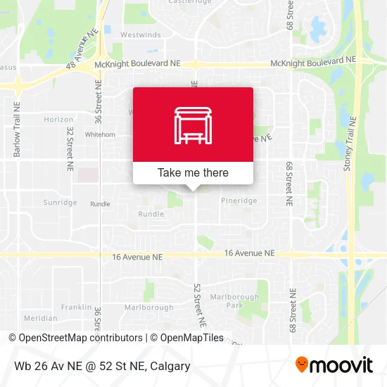 Wb 26 Av NE @ 52 St NE map