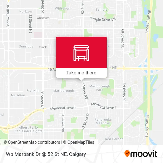 Wb Marbank Dr @ 52 St NE map
