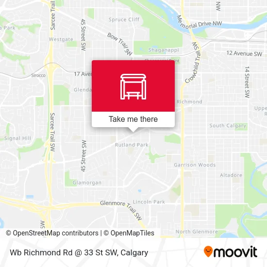 Wb Richmond Rd @ 33 St SW map