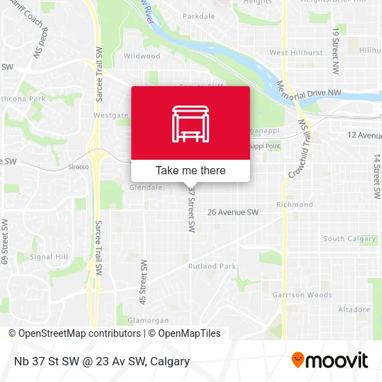 Nb 37 St SW @ 23 Av SW map